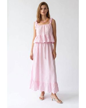 MixRay Sleeveless A-Line Midi Dress - Pink