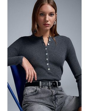 Dilvin Acrylic Wool Blend Jumper - Grey