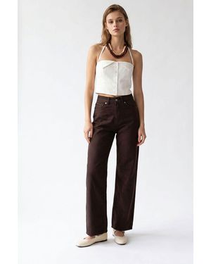 MixRay Straight-Leg Trousers - Brown
