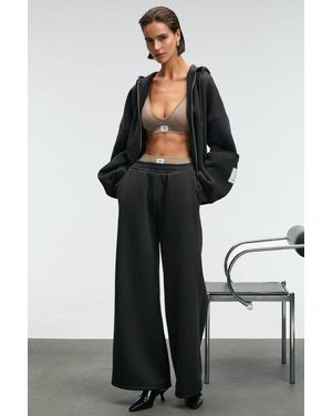 Grimelange Oversized Wide Leg Joggers - Black