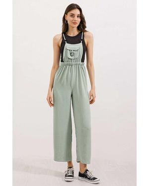 Bigdart Relaxed Fit Long Denim Overalls With Pocket - Multicolour