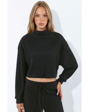 Busem Oversized Crop Trui - Zwart