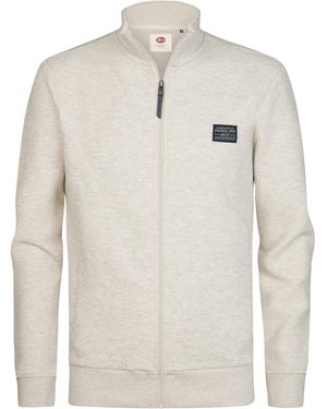 Petrol Industries Sweater Met Rits Bij De Kraag Steelcrest - Naturel