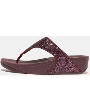 Fitflop Fit Flop Lulu Glitter Toe-Thong Flip Flops - Brown