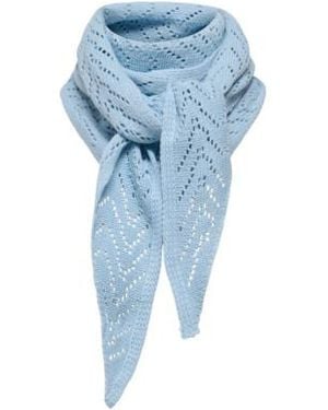 ONLY Onlmarie Pointelle Triangle Scarf C 15376243 Cashmere - Blauw