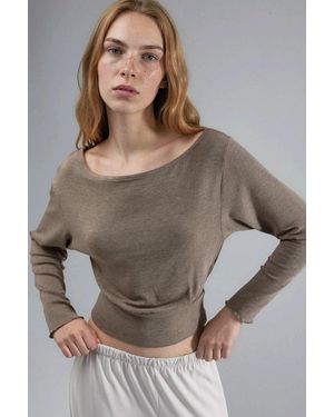 Busem Bootcut Lange Mouw Elastische Blouse - Grijs