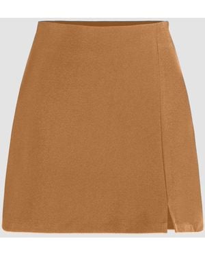 Hiccup High-Waist Side-Slit Skirt - Natural