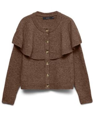 Vero Moda Vmlilli Ls O-Neck Cape Cardigan Boo 10348254 Cocoa - Bruin