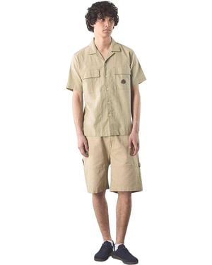 Pretty Green Regular Overhemd Met Korte Mouwen - Naturel
