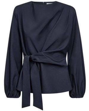 co'couture Blouse Lange Mouw 500386 Lunacc - Blauw