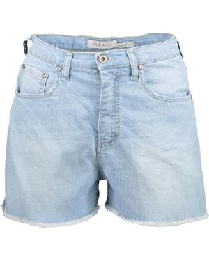 Please Denim Short - Blauw