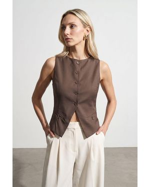 Dilvin Aangesloten Cropped Gilet - Meerkleurig