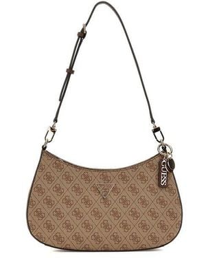 Guess Schoudertas Latte Logo/Bruin - Wit