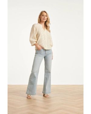 Smashed Lemon Flared Jeans - Wit