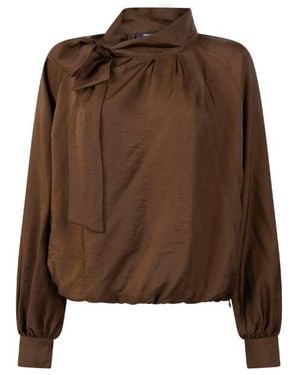 Jansen Amsterdam Blouse Lange Mouw Iris W26 - Bruin