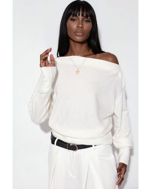 Busem Solid Crew Neck Sweatshirt - White