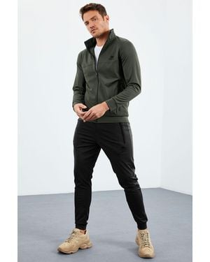 TOMMY LIFE Scuba Knit Sweatshirt And Trousers Set - Green