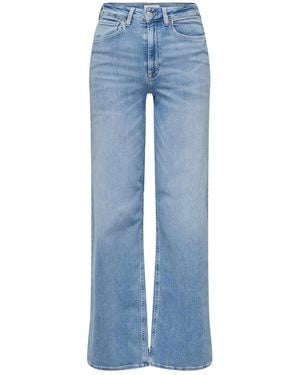ONLY High Waist Wide Leg Jeans Onlmadison Light Denim - Blauw