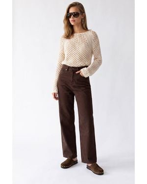 MixRay Straight-Leg Trousers - Brown