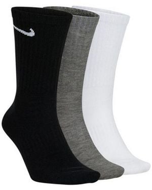 Nike Uniseks Adult Logo Lichtgewicht Everyday Crew Sokken (Set Van 3) - Zwart