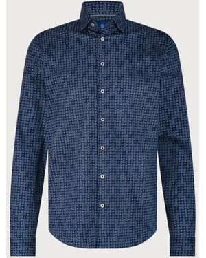 BLUE INDUSTRY Het Gestipte Overhemd - Blauw