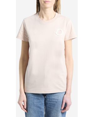 Moncler T-Shirt Met Geborduurd Logo - Wit