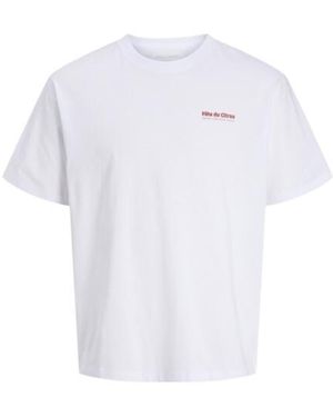 Jack & Jones Jjlemon Tee Ss Crew Neck Off - Wit