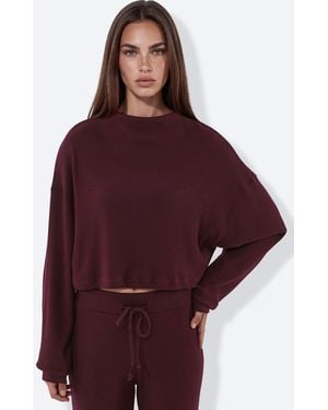 Busem Oversized Crop Trui - Rood