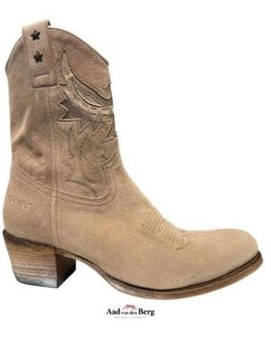 Sendra Damesschoenen Enkellaarsjes - Naturel