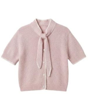 Vero Moda Vmkashia Ss Tie Detail Knit Cardigan Licht - Roze
