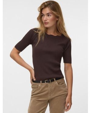 Vero Moda Vmida 2/4 Boatneck Pullover - Bruin