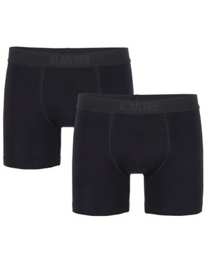 Alan Red Boxershorts 2-Pack Effen - Zwart