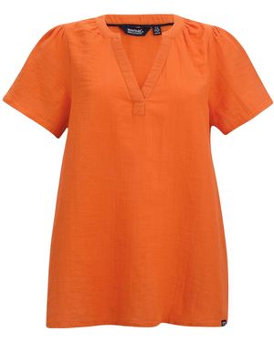 Regatta Ladies Selen Short-Sleeved Shirt (Tangerine Tango) - Orange