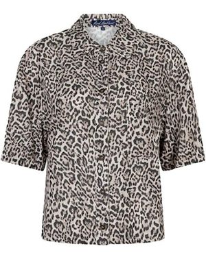 Red Button Blouse Lange Mouw Srb4864 Nova - Grijs