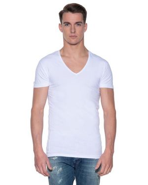 Slater Stretch T-Shirt Diepe V-Hals 2-Pack - Wit