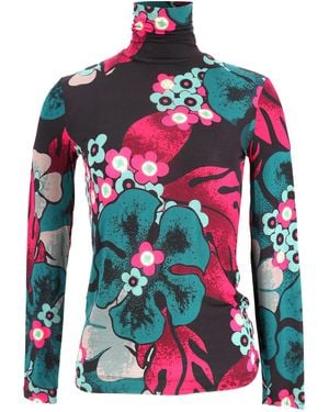 Dries Van Noten Top Met Lange Mouwen En Colkraag Met Bloemenprint - Meerkleurig