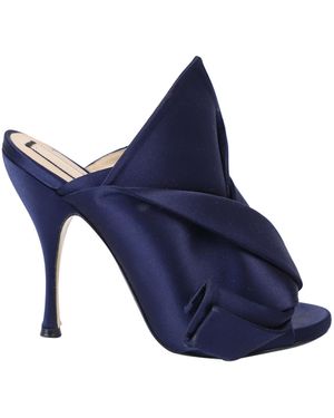 N°21 Nº21 Raso Knot Peep Toe Mules - Blauw