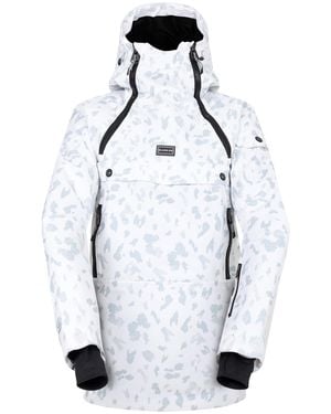 Dare 2b Ladies Slide Out Dash Print Overhead Ski Jacket (Blanc De Blanc) - White