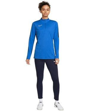 Nike Performance Zip Neck Trainings Sweatshirt /Wit) - Blauw