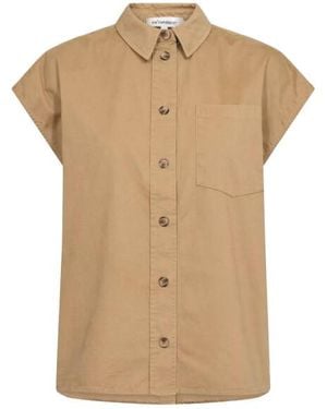 co'couture Blouse Korte Mouw 500420 Evelyncc - Naturel