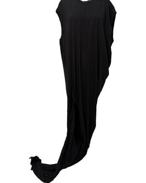 Rick Owens Edfu Maxi-Jurk Met Ronde Hals - Zwart