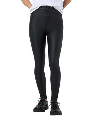 Noisy May Gecoate Broek Met Hoge Taille Voor - Zwart