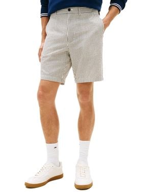 Tommy Hilfiger Bermuda Creme Gestreept Chino - Grijs