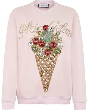 Philipp Plein Washed Sweatshirt Gelato - Roze