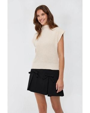 Hiccup Half Turtleneck Knit Jumper - White