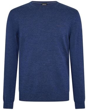 BOSS Crew Neck Regular Sweatshirt Met Lange Mouwen (Medium Blauw)
