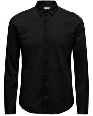 Only & Sons Onsrobin Bu Ls Stretch Shirt Noos Frml - Zwart