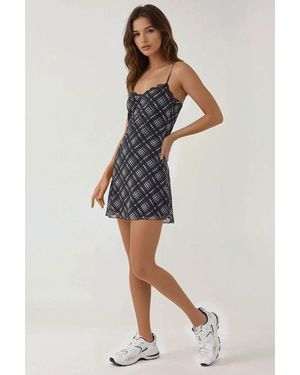 Hiccup Printed Skater Mini Dress With Lace Detail - Multicolour