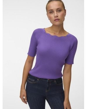 Vero Moda Vmida Gebreide Top Met Boothals - Paars