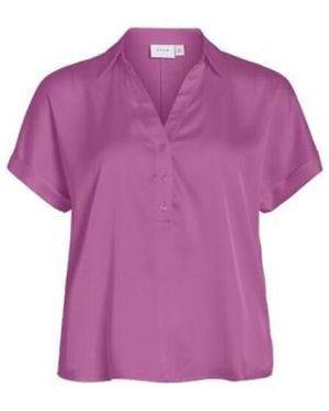 Vila Vienna Ravenna Ss Top Noos Donker Rose - Paars